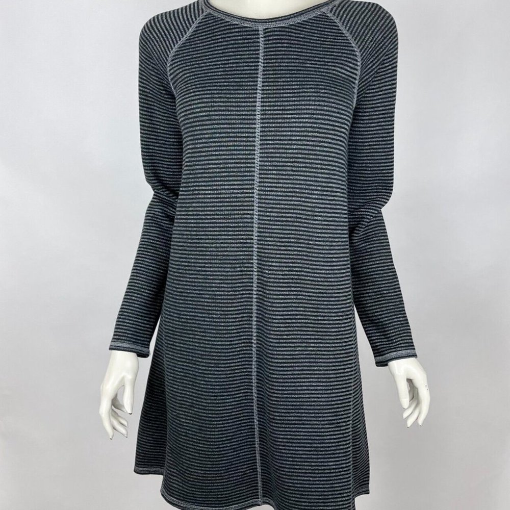 J Jill A-line Dress Scoop-neck Long Sleeve Stretch Cotton Blend Women S NWT